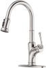 Pull Down Kitchen Faucet with Magnetic Docking Sprayer and Brush, Single Handle High Arc Single Hole Pull Out Kitchen Sink Faucets with Sprayer, Stain
