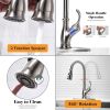 APPASO Kitchen Faucet with Pull Down Sprayer - Single Handle One Hole High Arc Pull Out Kitchen Sink Faucets with Deck Plate, Stainless Steel Brushed
