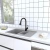 APPASO Black Kitchen Faucet with Pull Down Sprayer, Single Handle Stainless Steel High Arc Kitchen Sink Faucet with Pull Out Sprayer Deck Plate, Matte