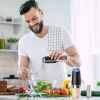 2Pcs Gravity Sensing Salt and Pepper Grinder Automatic Electric Salt Mill Grinder With Built-in LED Lights Adjustable Coarseness One Hand Operation Ba