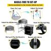 VEVOR Aluminum Portable Folding Camp Station with Windshield, Storage Organizer & 4 Adjustable Feet Quick Installation for Outdoor Picnic Beach Party