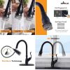 APPASO Pull Down Kitchen Faucet with Sprayer Oil Rubbed Bronze - Single Handle High Arc One Hole Pull Out Kitchen Sink Faucet , 170ORB