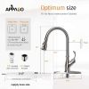 APPASO Kitchen Faucet with Pull Down Sprayer - Single Handle One Hole High Arc Pull Out Kitchen Sink Faucets with Deck Plate, Stainless Steel Brushed