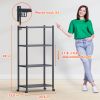 Kitchen Bakers Rack, Heavy Duty Bakers Rack 4-Tier Free Standing Kitchen Storage Shelf Rack Hight Adjustable with Wheels & Feet, Industrial Metal Micr