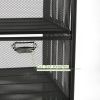Rolling Utility Trolley; File Cabinet Box with 3 Drawers; Black