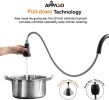 APPASO Commercial Matte Black Single Handle Pull Down Kitchen Faucet with 3 Modes Sprayer, Antique Spring Modern Tall High Arc Single Pull Out Hole Ki