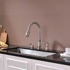 APPASO 3 Hole Pull Down Kitchen Faucet with Pull Down Sprayer Stainless Steel Brushed Nickel, 2 Hole Pull Out Kitchen Sink Faucet with Side Single Han
