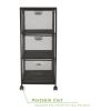 Rolling Utility Trolley; File Cabinet Box with 3 Drawers; Black