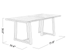 Retro Dining Table, Brown, 77"x35.4"x30.0"