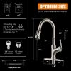 Pull Down Kitchen Faucet with Magnetic Docking Sprayer and Brush, Single Handle High Arc Single Hole Pull Out Kitchen Sink Faucets with Sprayer, Stain