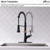 APPASO Commercial Matte Black Single Handle Pull Down Kitchen Faucet with 3 Modes Sprayer, Antique Spring Modern Tall High Arc Single Pull Out Hole Ki