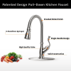 APPASO Brushed Nickel Kitchen Faucet with Pull Down Sprayer - Single Handle One Hole High Arc Pull Out Kitchen Sink Faucets Stainless Steel, 3 Spray M