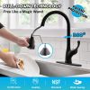 APPASO Black Kitchen Faucet with Pull Down Sprayer, Single Handle Stainless Steel High Arc Kitchen Sink Faucet with Pull Out Sprayer Deck Plate, Matte