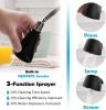 APPASO Black Kitchen Faucet with Pull Down Sprayer, Single Handle Stainless Steel High Arc Kitchen Sink Faucet with Pull Out Sprayer Deck Plate, Matte