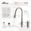 APPASO 3 Hole Pull Down Kitchen Faucet with Pull Down Sprayer Stainless Steel Brushed Nickel, 2 Hole Pull Out Kitchen Sink Faucet with Side Single Han