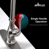 APPASO Brushed Nickel Kitchen Faucet with Pull Down Sprayer - Single Handle One Hole High Arc Pull Out Kitchen Sink Faucets Stainless Steel, 3 Spray M
