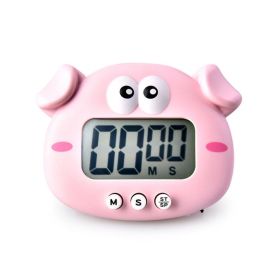 Kitchen Timer; Cute Cartoon Pig Electronic Countdown Timer; LCD Digital Cooking Timer Cooking Baking Assistant Reminder Tool (Color: pink)