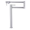 Pot Filler Faucet Kitchen Folding Faucet 2 Handle with Stretchable Double Joint Swing Arms Brass Stove Faucet