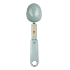 Weighing Spoon Scale Home Kitchen Tool Electronic Measuring Coffee Food Flour Powder Baking LCD Digital Measurement adjustable (Color: light green)