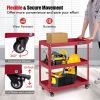 3-Tier Rolling Tool Cart with Spacious Shelves, 4 Universal Wheels and 2 Brakes