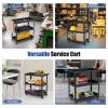 3-Tier Rolling Tool Cart with Spacious Shelves, 4 Universal Wheels and 2 Brakes