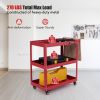 3-Tier Rolling Tool Cart with Spacious Shelves, 4 Universal Wheels and 2 Brakes