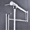 Pot Filler Faucet Kitchen Folding Faucet 2 Handle with Stretchable Double Joint Swing Arms Brass Stove Faucet