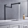 Pot Filler Faucet Kitchen Folding Faucet 2 Handle with Stretchable Double Joint Swing Arms Brass Stove Faucet