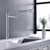 Pot Filler Faucet Kitchen Folding Faucet 2 Handle with Stretchable Double Joint Swing Arms Brass Stove Faucet