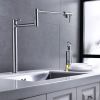 Pot Filler Faucet Kitchen Folding Faucet 2 Handle with Stretchable Double Joint Swing Arms Brass Stove Faucet