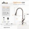 Matte Black Kitchen Faucet Pull Down Sprayer and Soap Dispenser - Single Handle Commercial High Arc One Hole Pull Out Spray Head Kitchen Sink Faucets